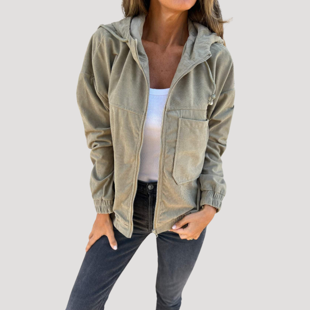 Seraphine | Ribbed hoodie with zip closure
