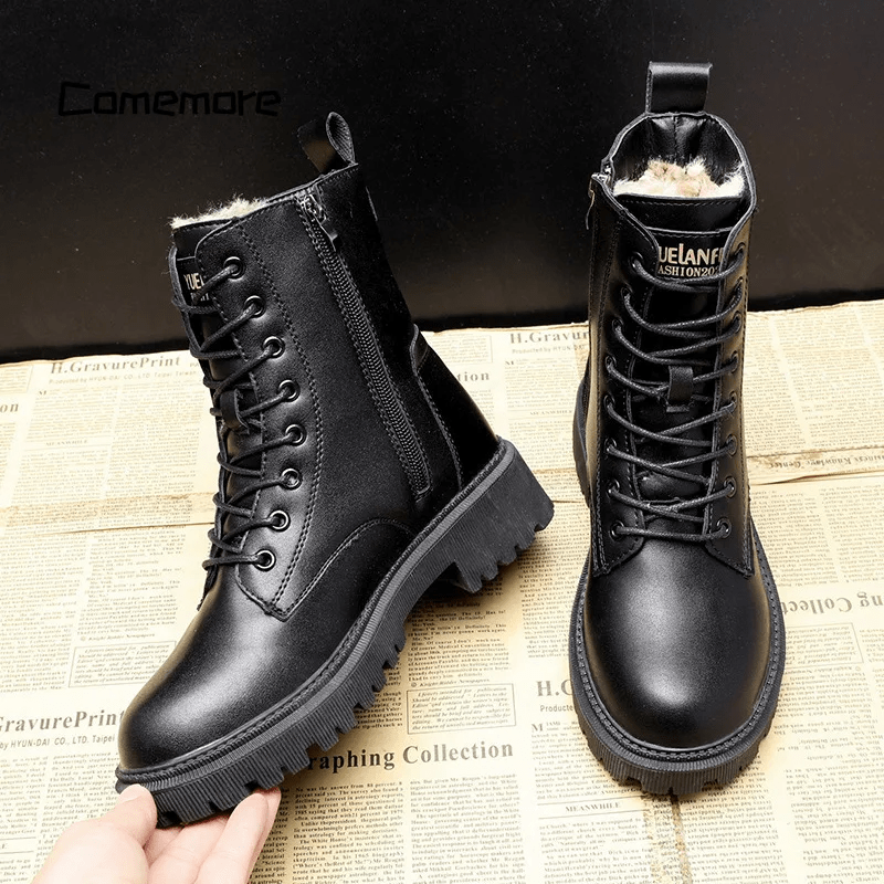 Ambrelle - Black Leather Winter Boots