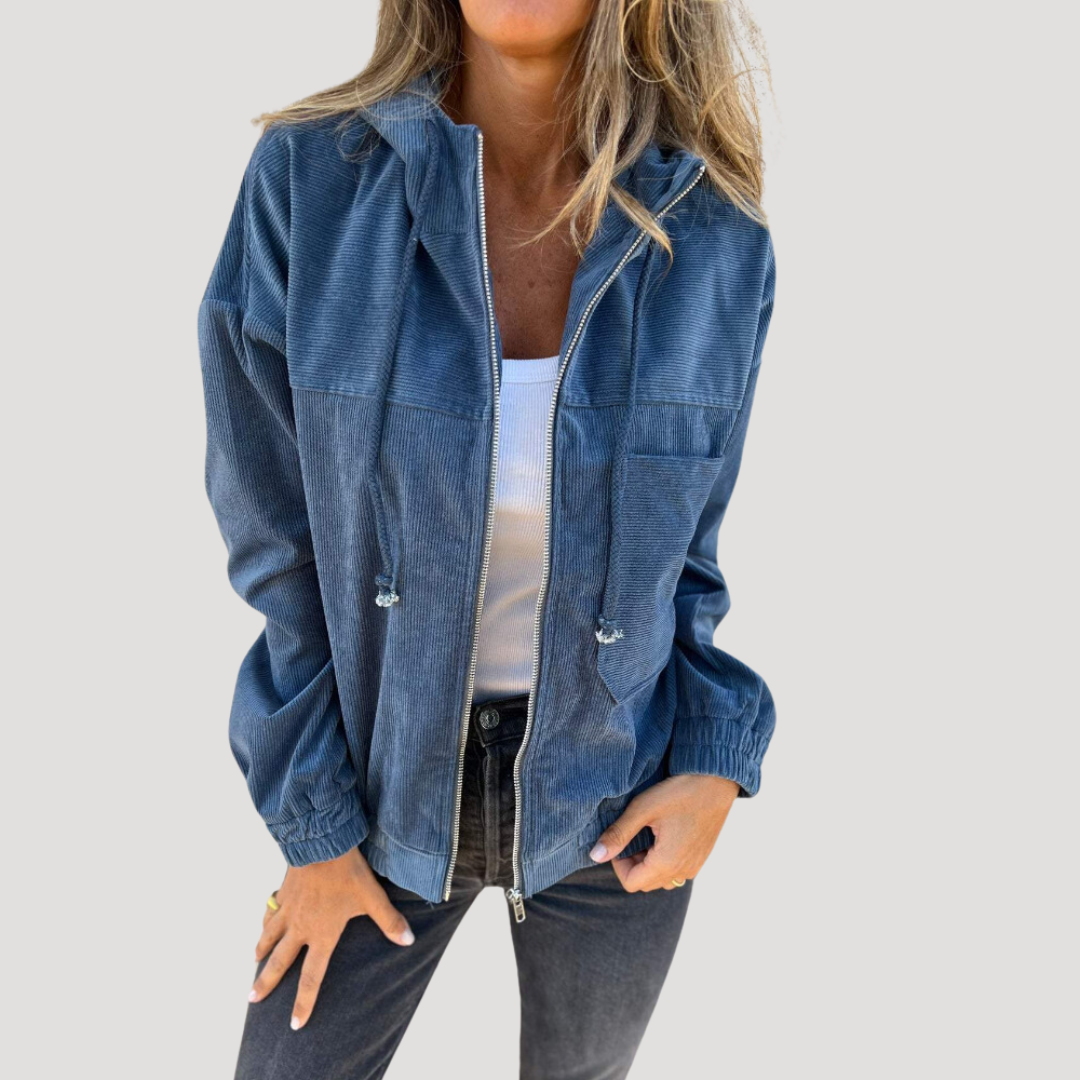 Seraphine | Ribbed hoodie with zip closure