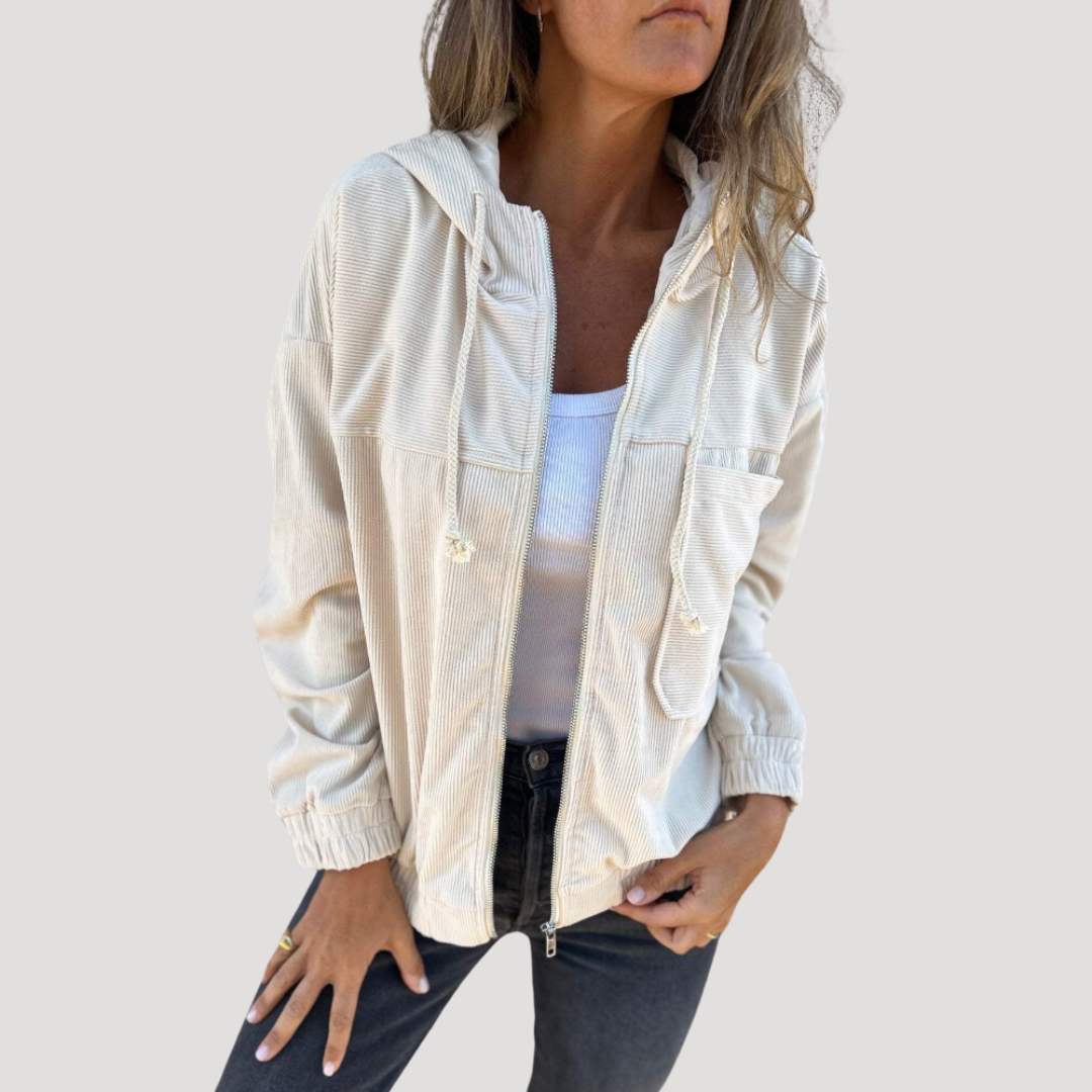 Seraphine | Ribbed hoodie with zip closure