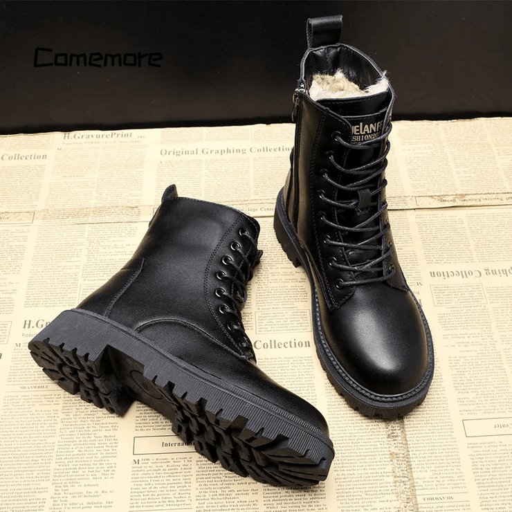 Ambrelle - Black Leather Winter Boots