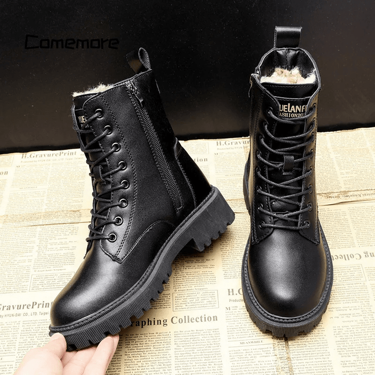 Ambrelle - Black Leather Winter Boots